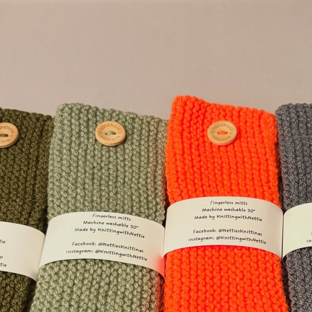 Handmade fingerless mitts