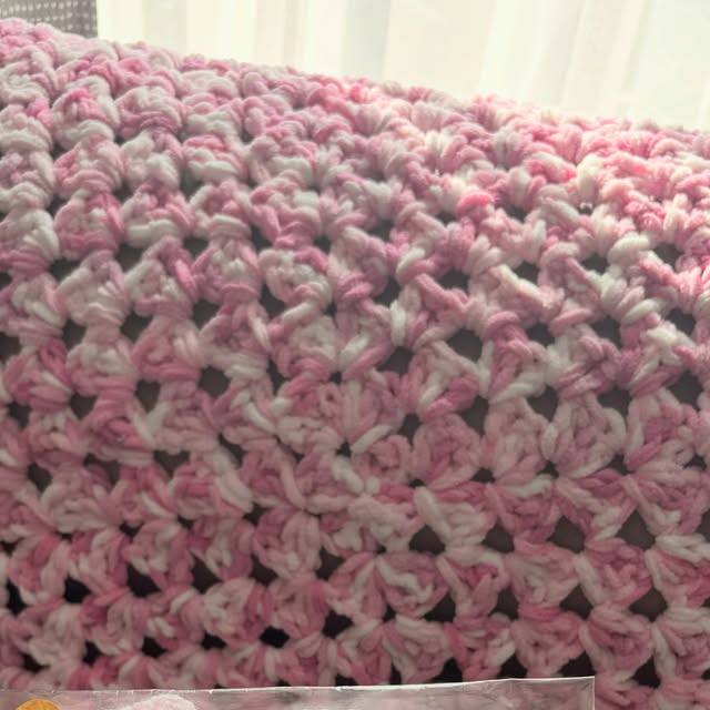 Chunky handmade crochet blanket